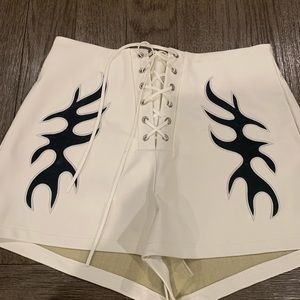 White flame shorts from 12th tribe - worn once for a couple hours